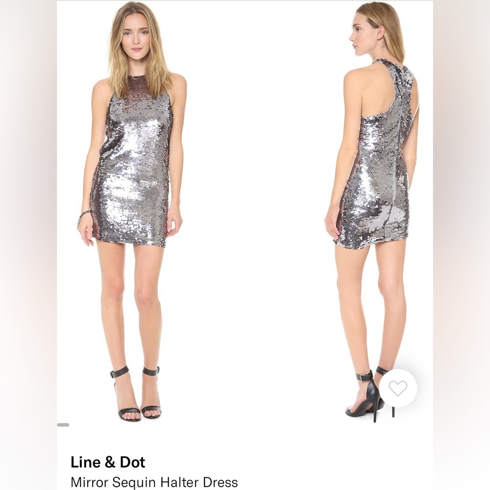 Sequin Mini Silver Dress, Size Small - Gorgeous - image 1